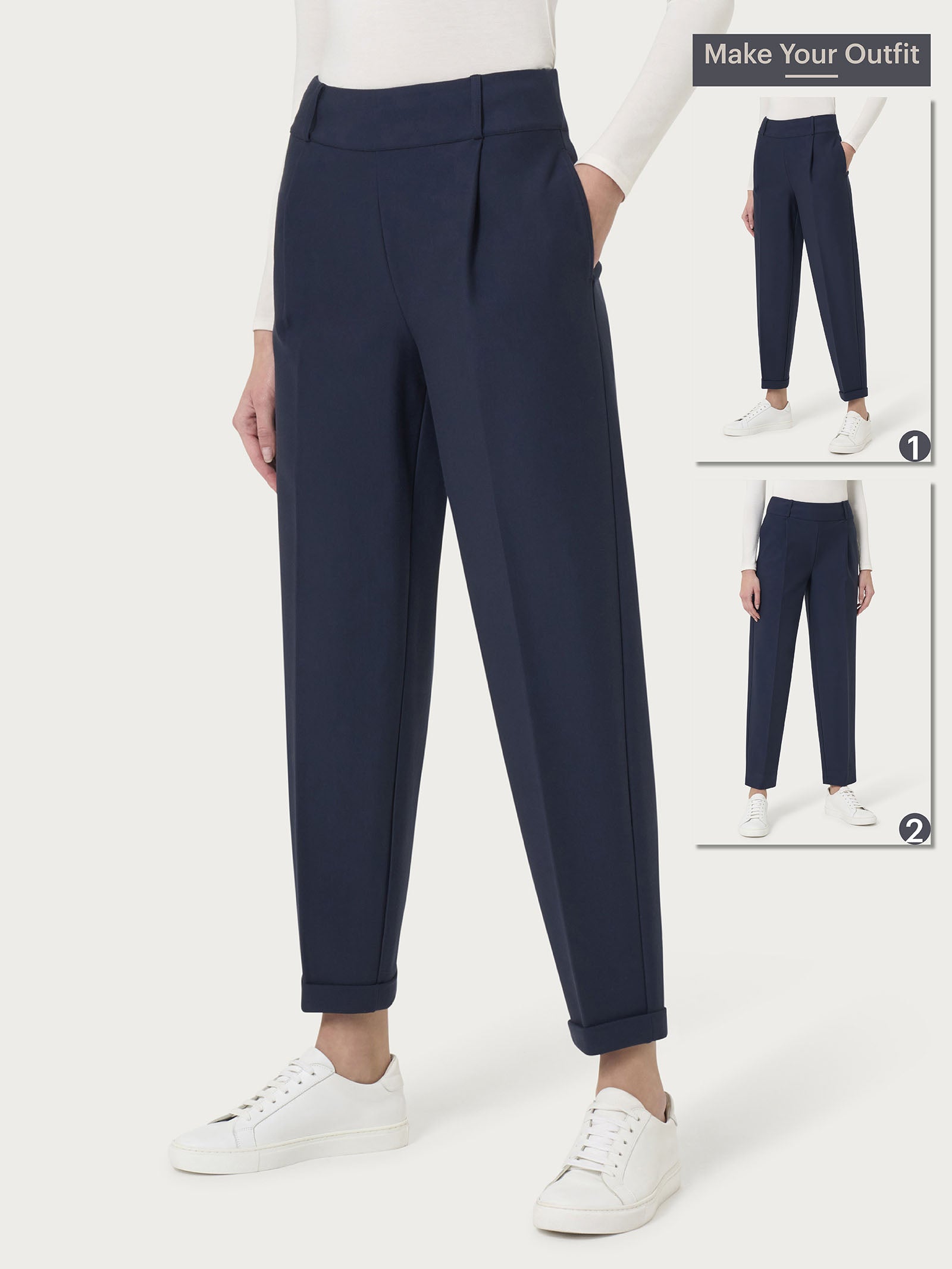 Pantalone a carota con tasche e pinces in Compact -  - Ragno