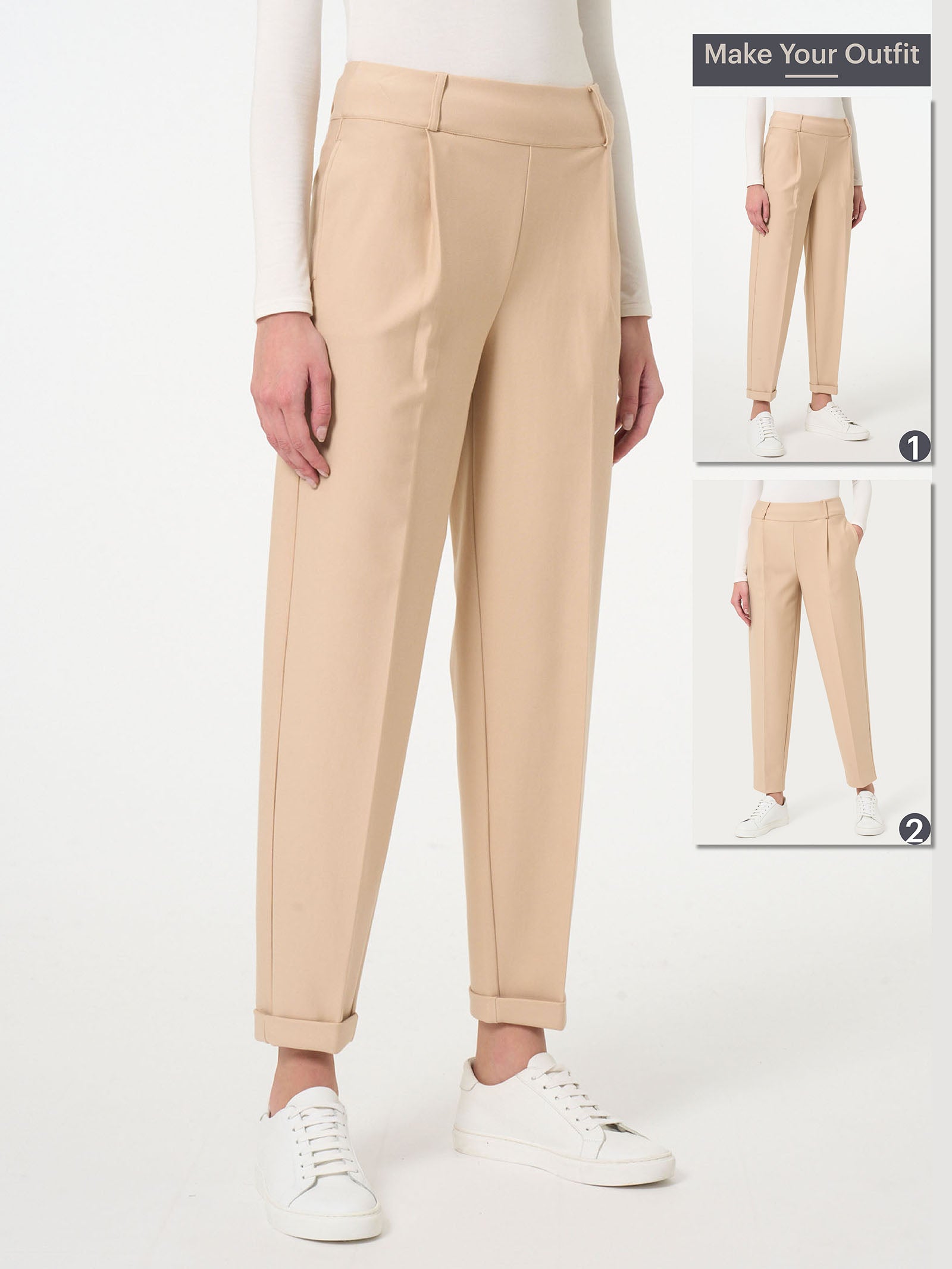 Pantalone a carota con tasche e pinces in Compact -  - Ragno