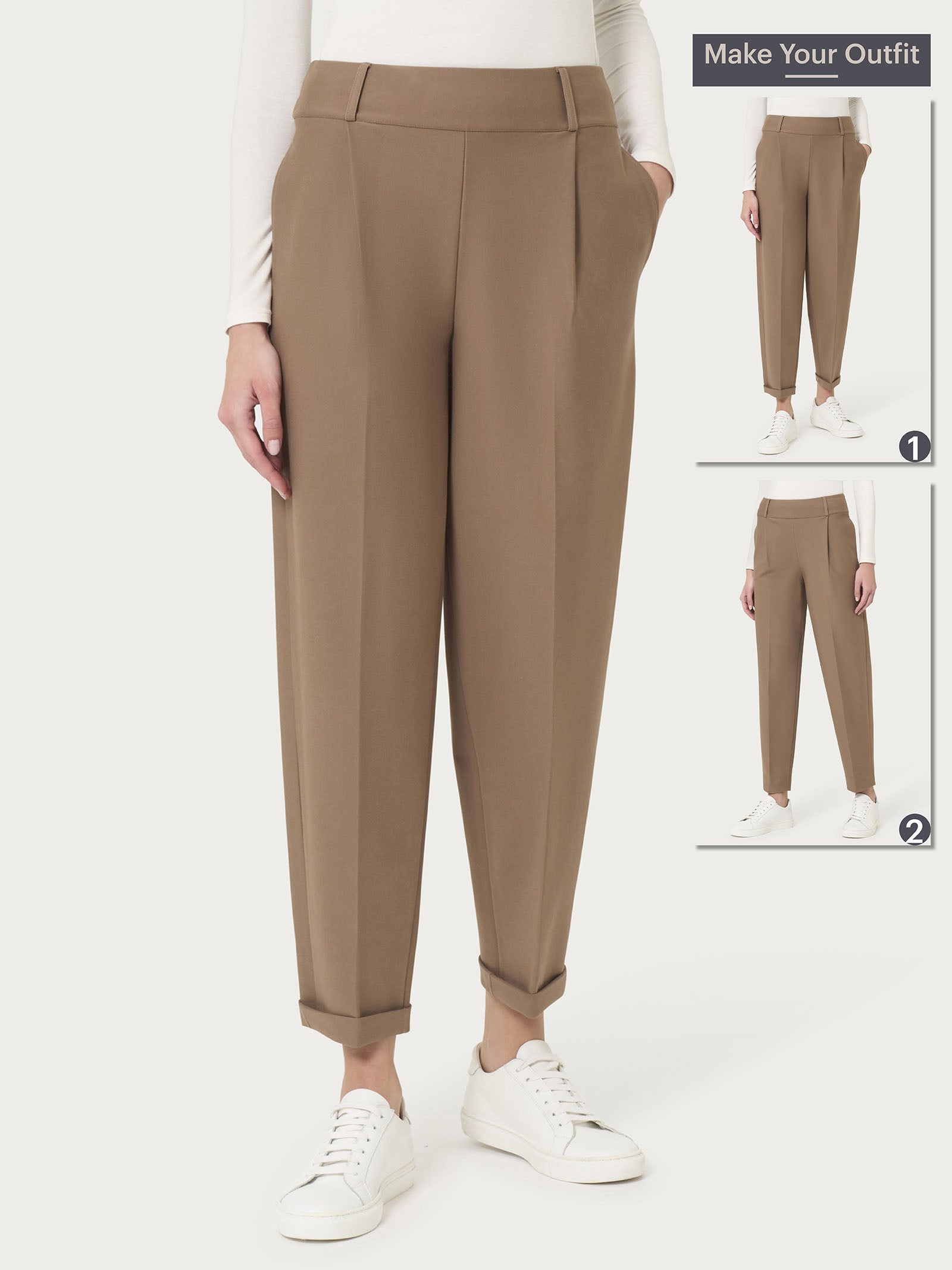 Pantalone a carota con tasche e pinces in Compact -  - Ragno