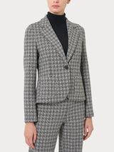 Blazer corto con 1 bottone in tessuto Eco Jacquard -  - Ragno