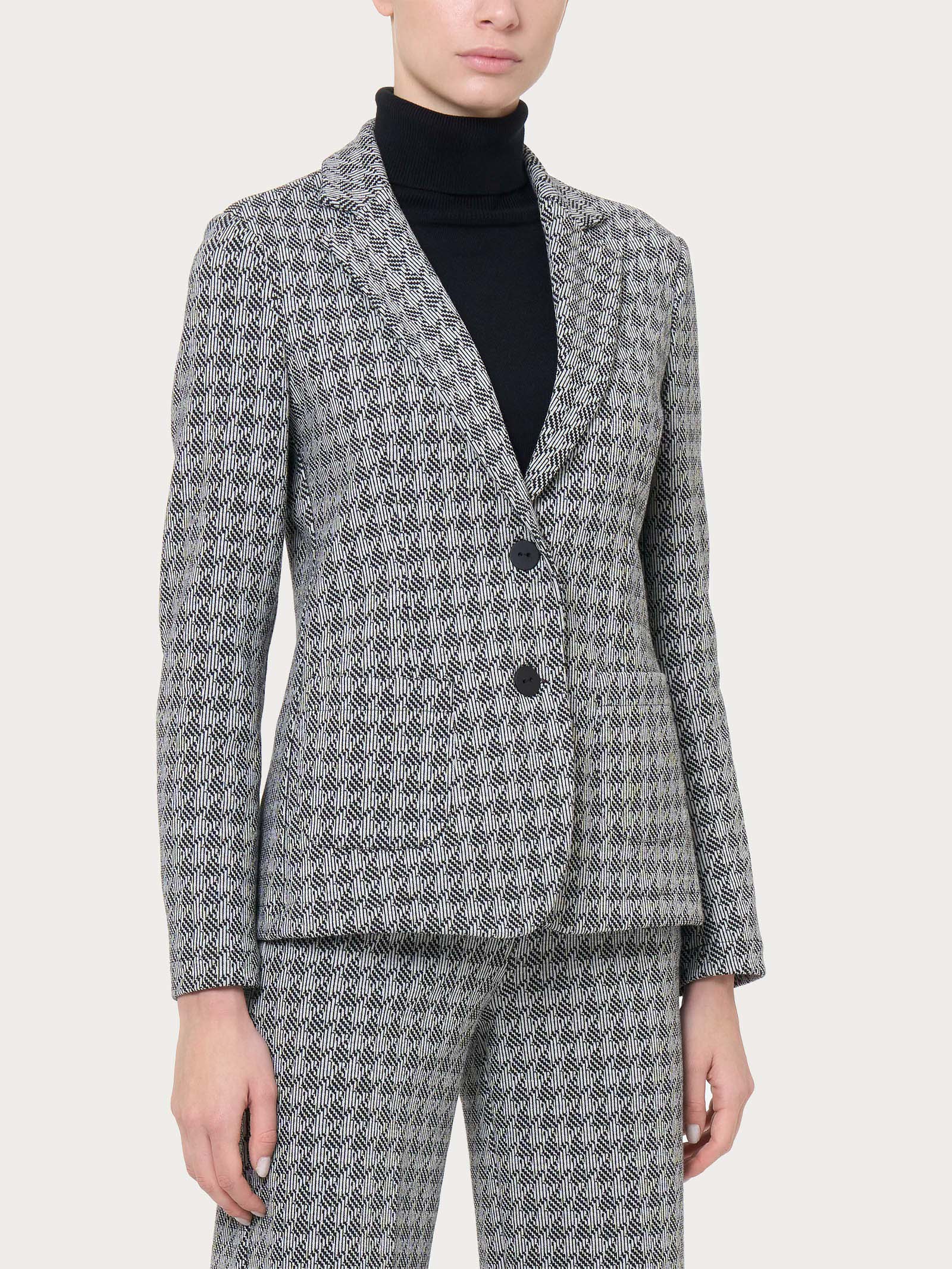 Blazer due bottoni in tessuto Eco Jacquard -  - Ragno