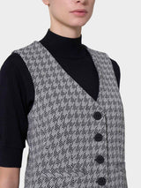 Gilet con quattro bottoni in tessuto Eco Jacquard -  - Ragno