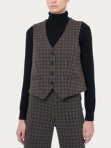 Gilet con quattro bottoni in tessuto Eco Jacquard -  - Ragno