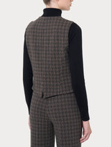 Gilet con quattro bottoni in tessuto Eco Jacquard -  - Ragno