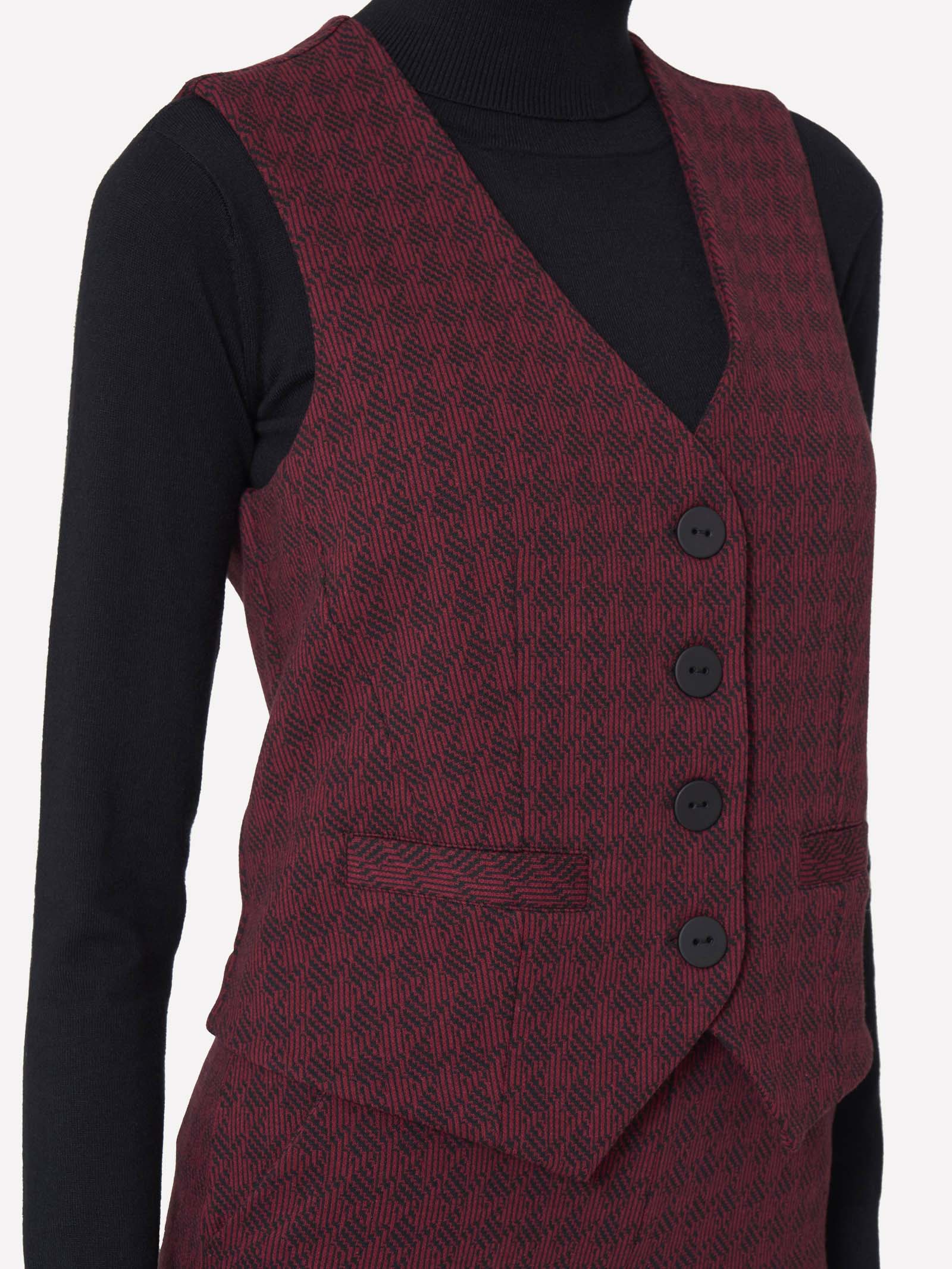 Gilet con quattro bottoni in tessuto Eco Jacquard -  - Ragno