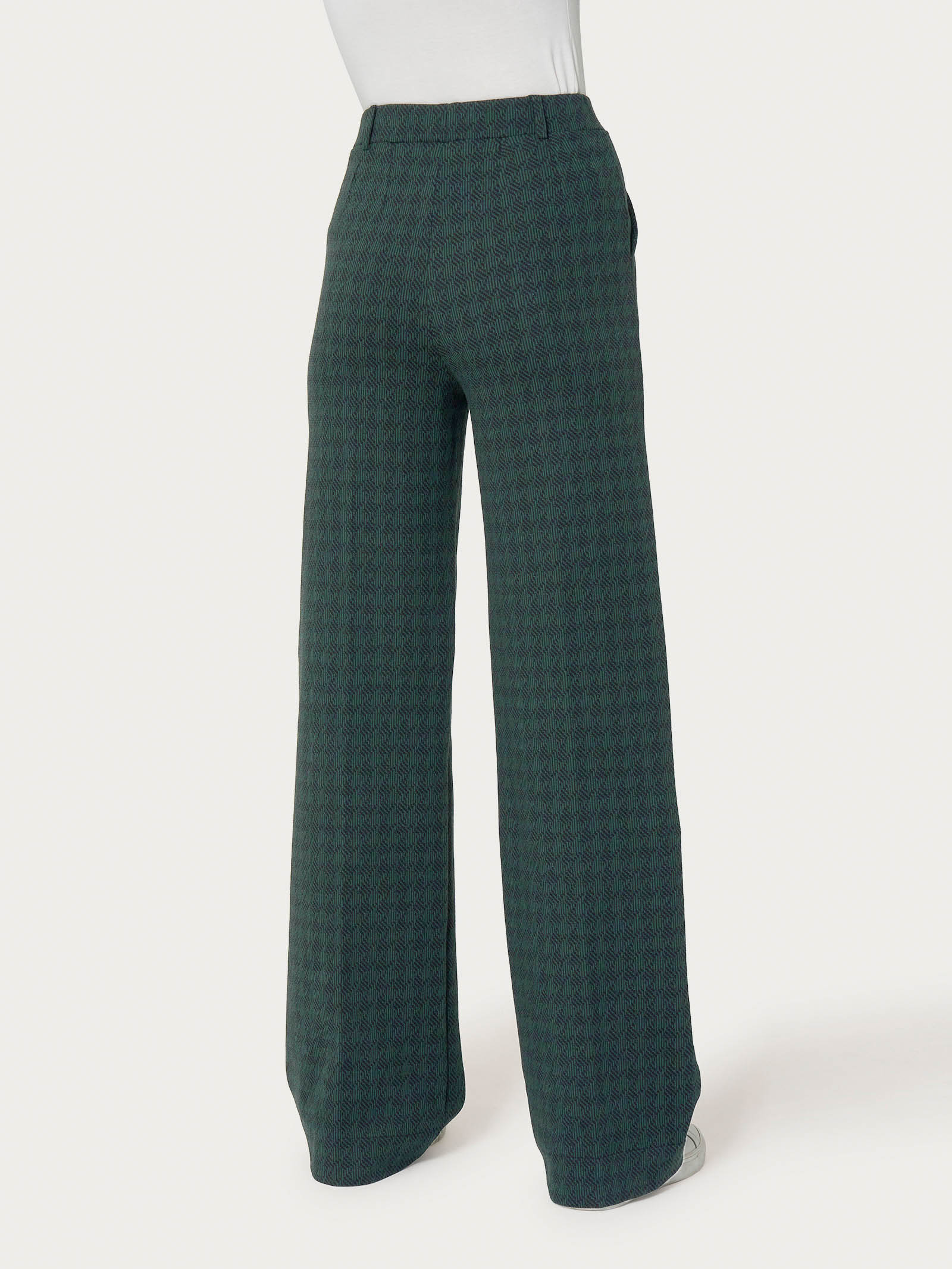 Pantalone a palazzo con tasche in tessuto Eco Jacquard -  - Ragno