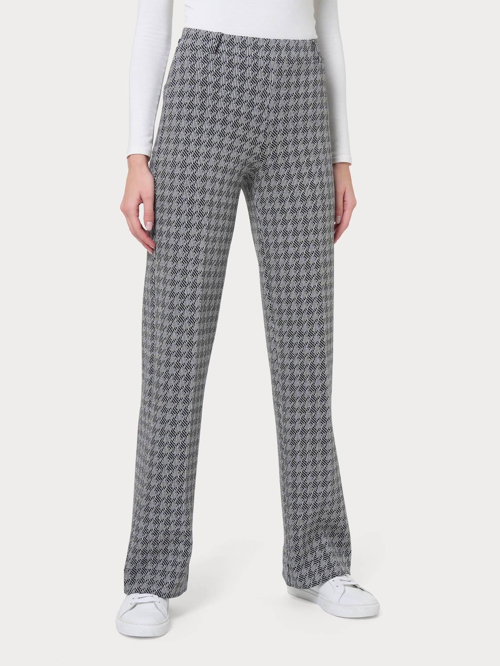 Pantalone ampio in tessuto Eco Jacquard -  - Ragno