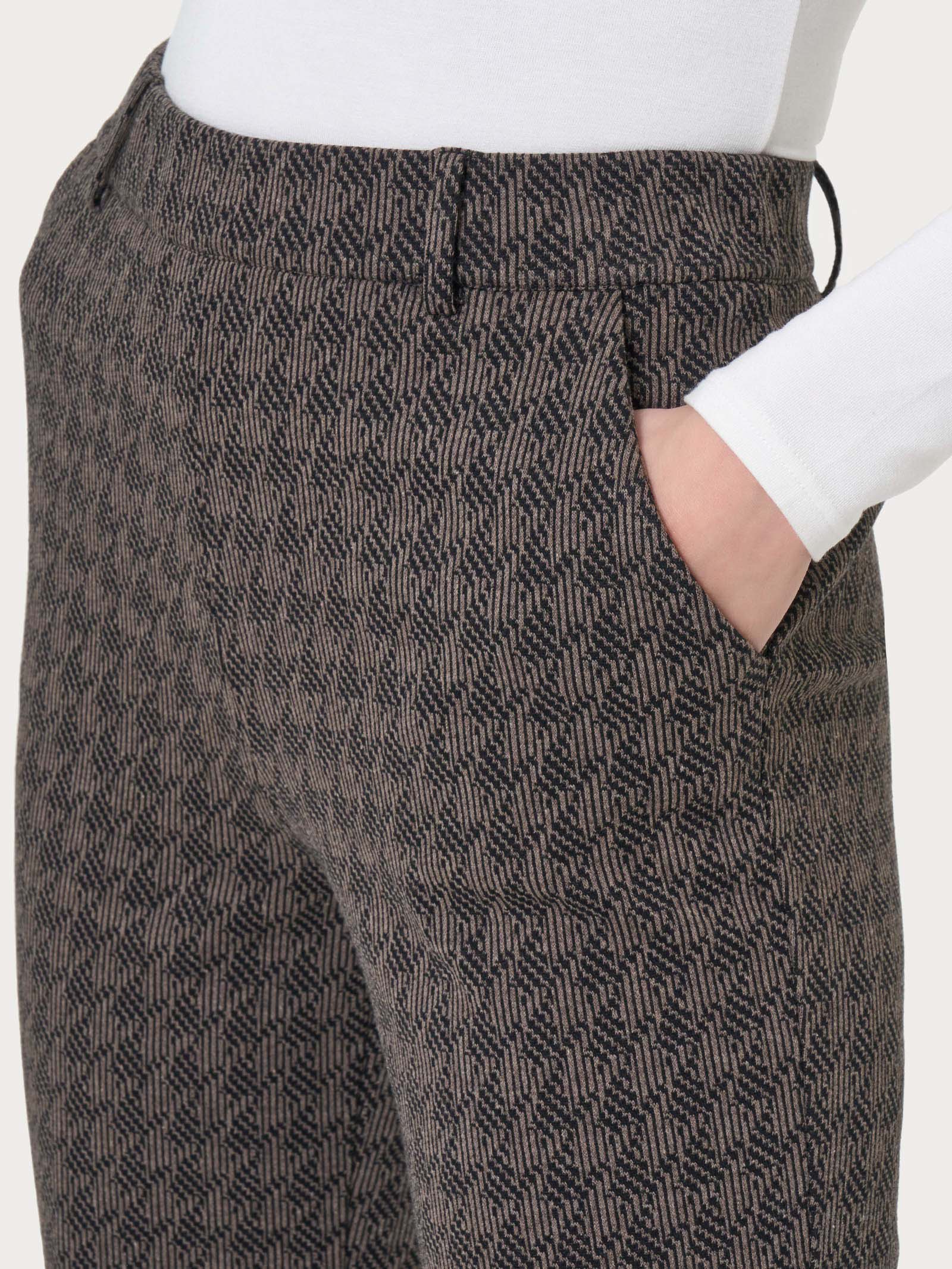 Pantalone dritto con tasche in tessuto Eco Jacquard -  - Ragno