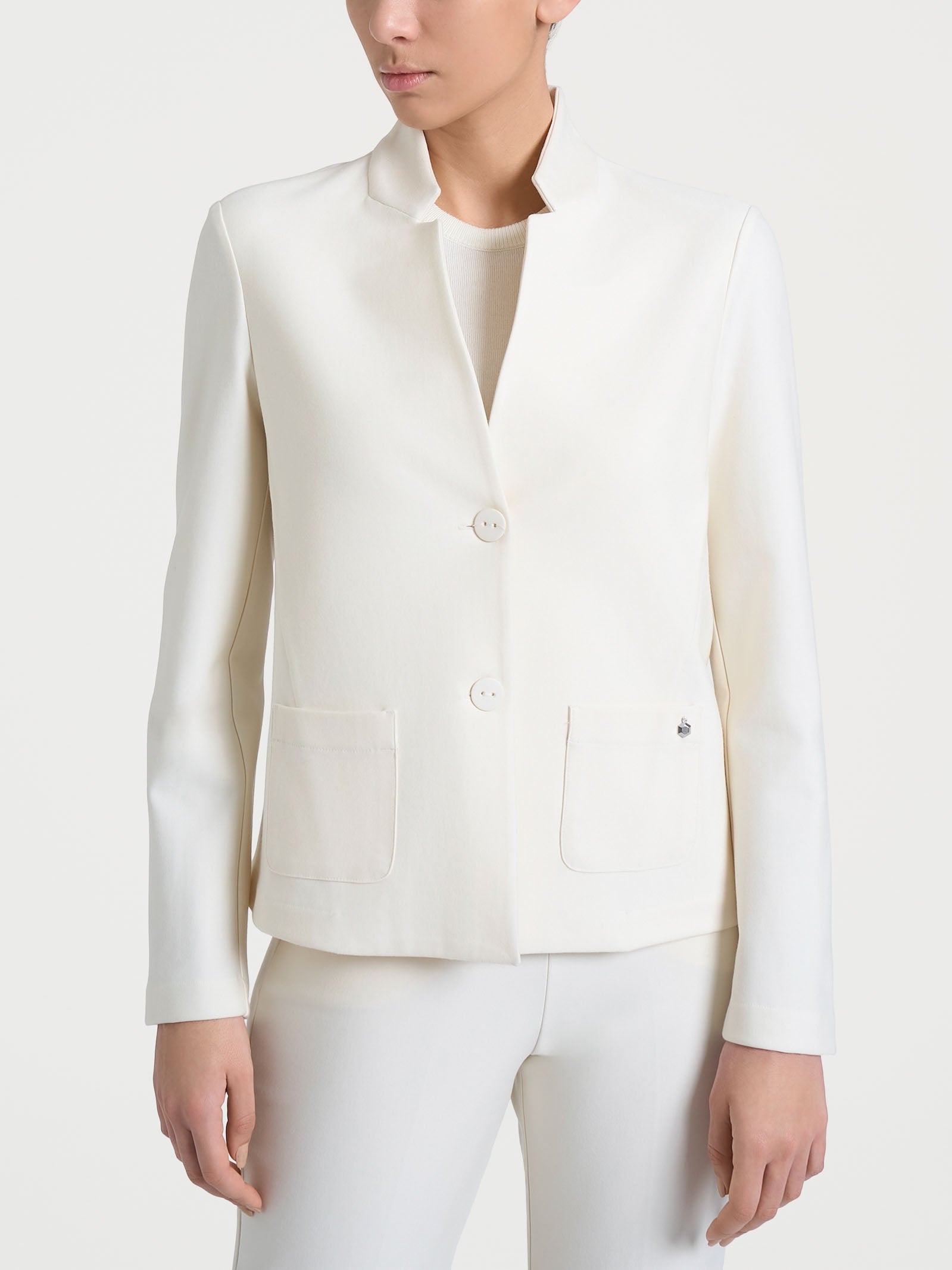 Blazer corto in Compact Bianchi Donna - Ragno