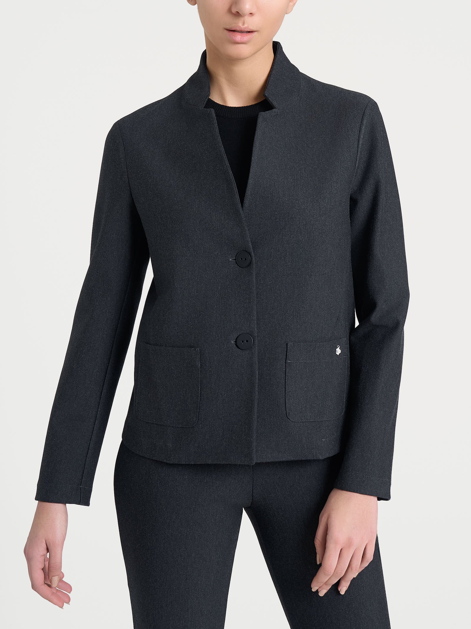 Blazer corto in Compact Neri Donna - Ragno