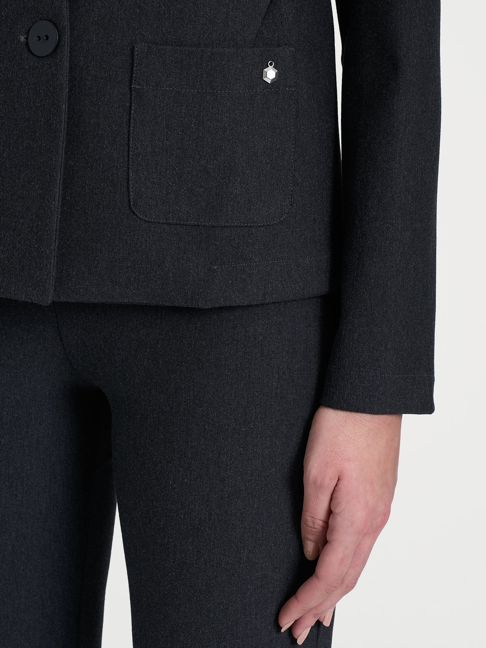 Blazer corto in Compact Neri Donna - Ragno