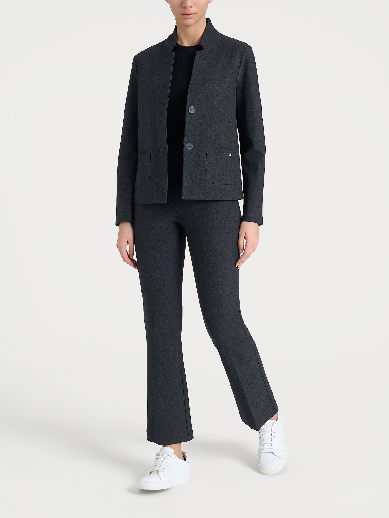 Blazer corto in Compact Neri Donna - Ragno