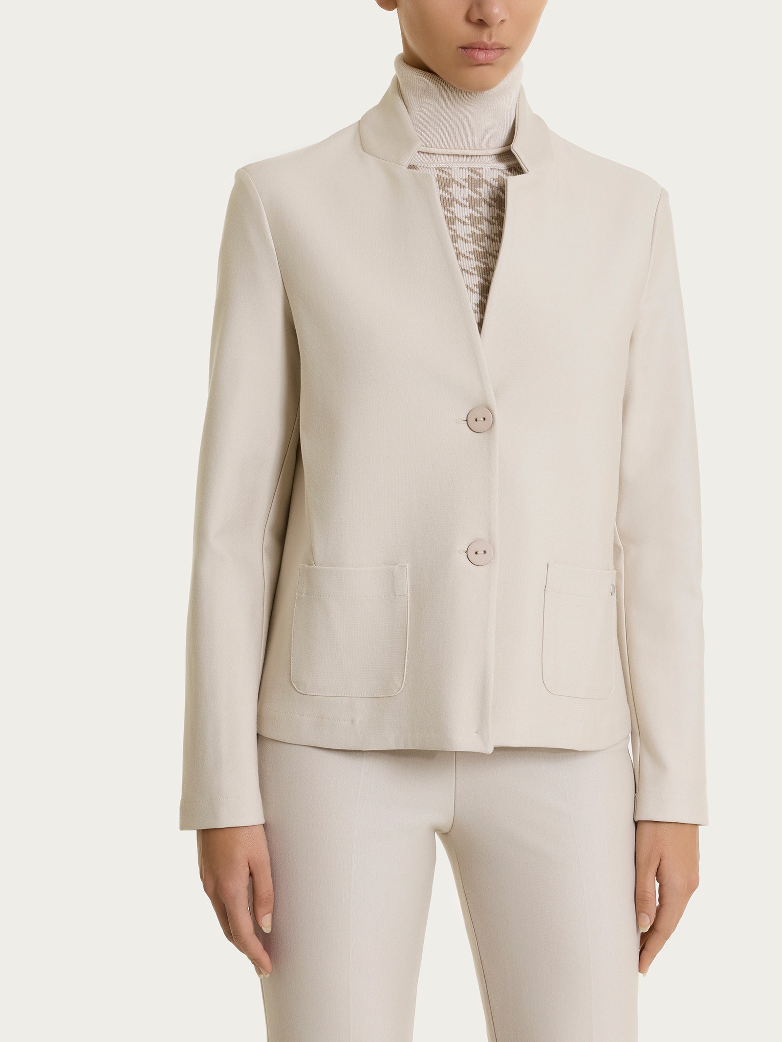 Blazer corto in Compact Bianchi Donna - Ragno