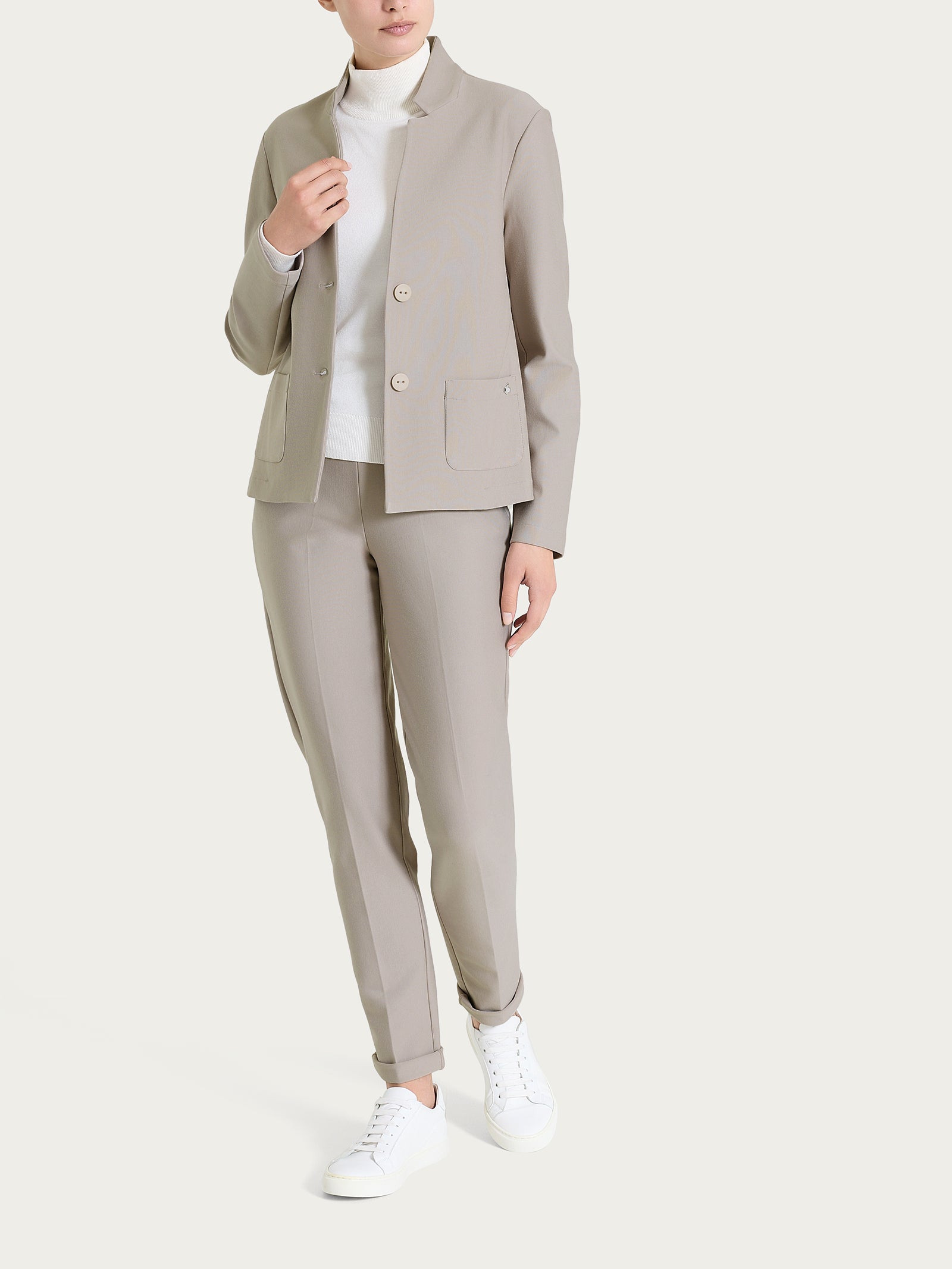 Blazer corto in Compact Grigi Donna - Ragno