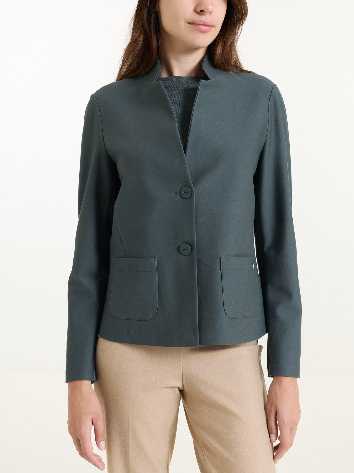 Blazer corto in Compact Grigi Donna - Ragno