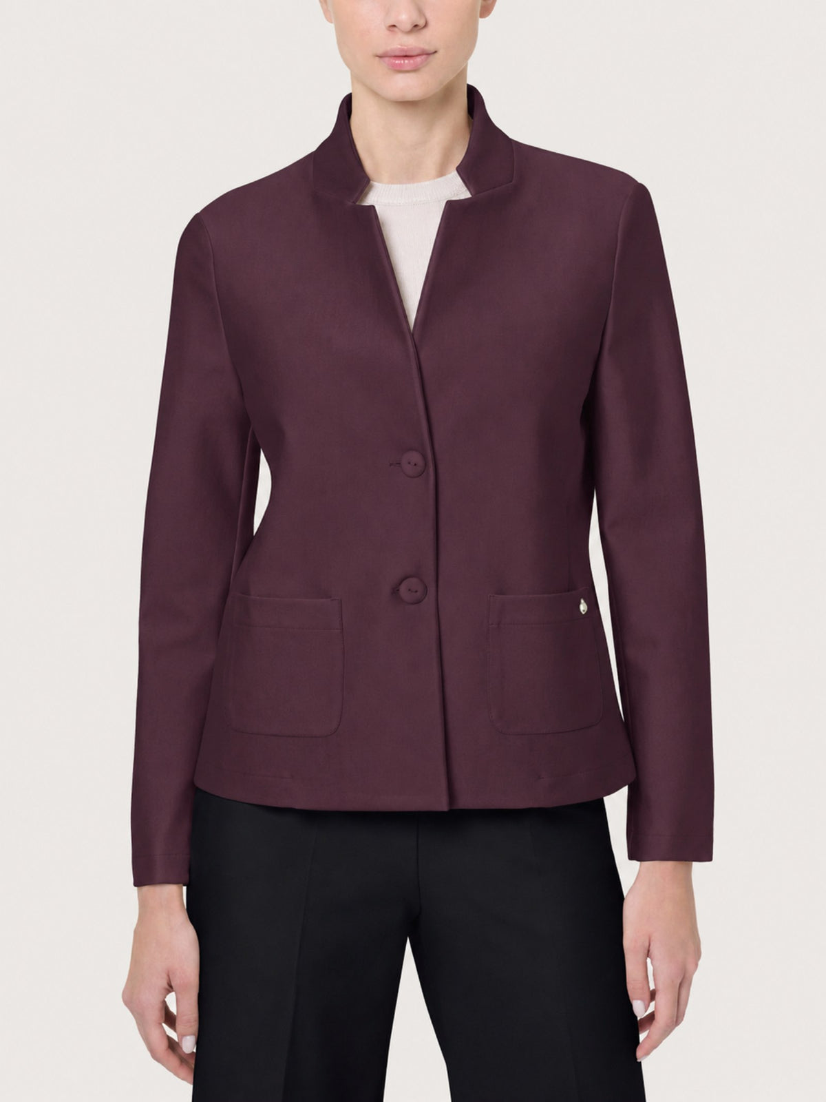 Blazer corto in Compact Viola Donna - Ragno