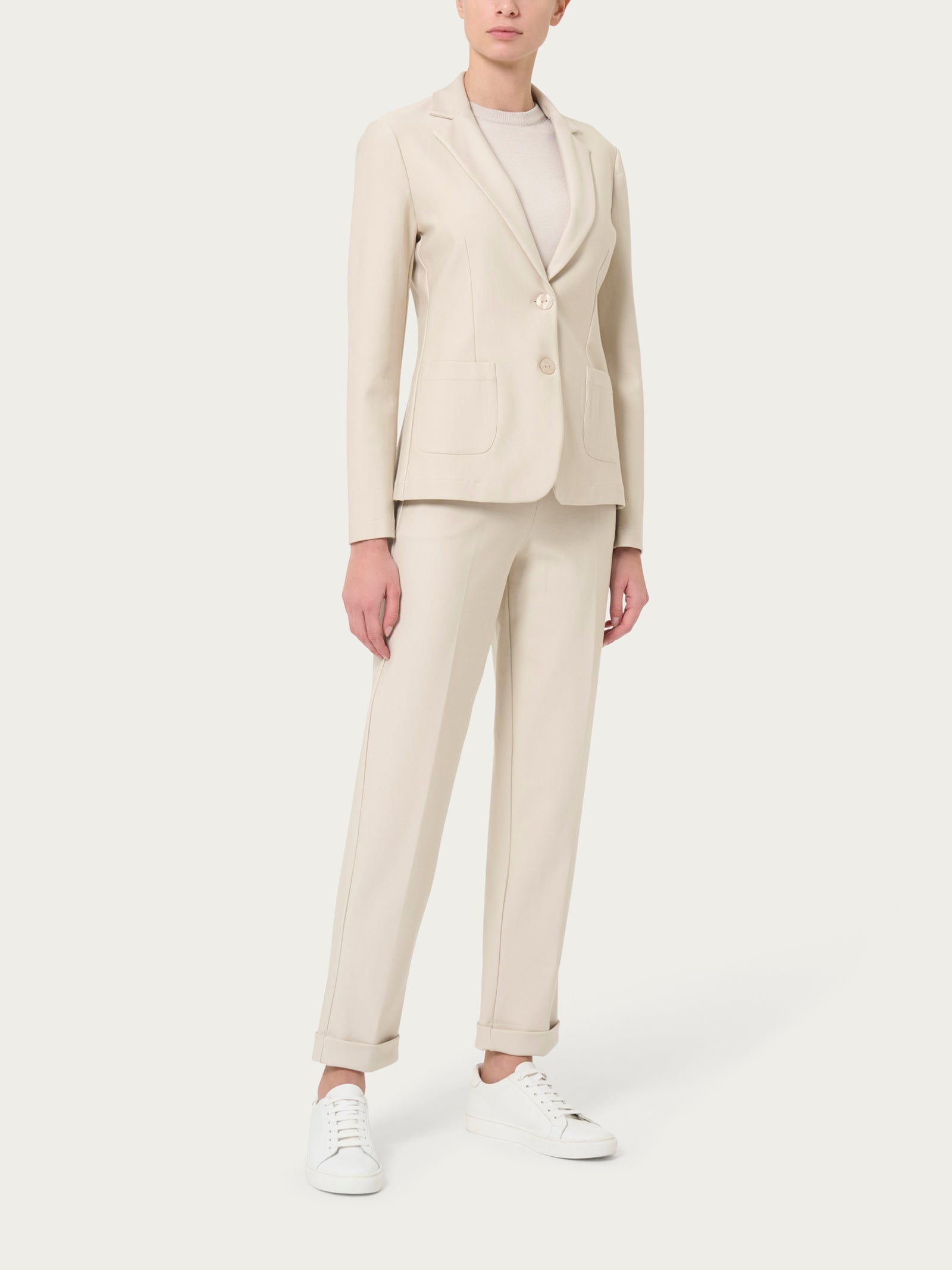 Blazer con due bottoni in Compact Bianchi Donna - Ragno