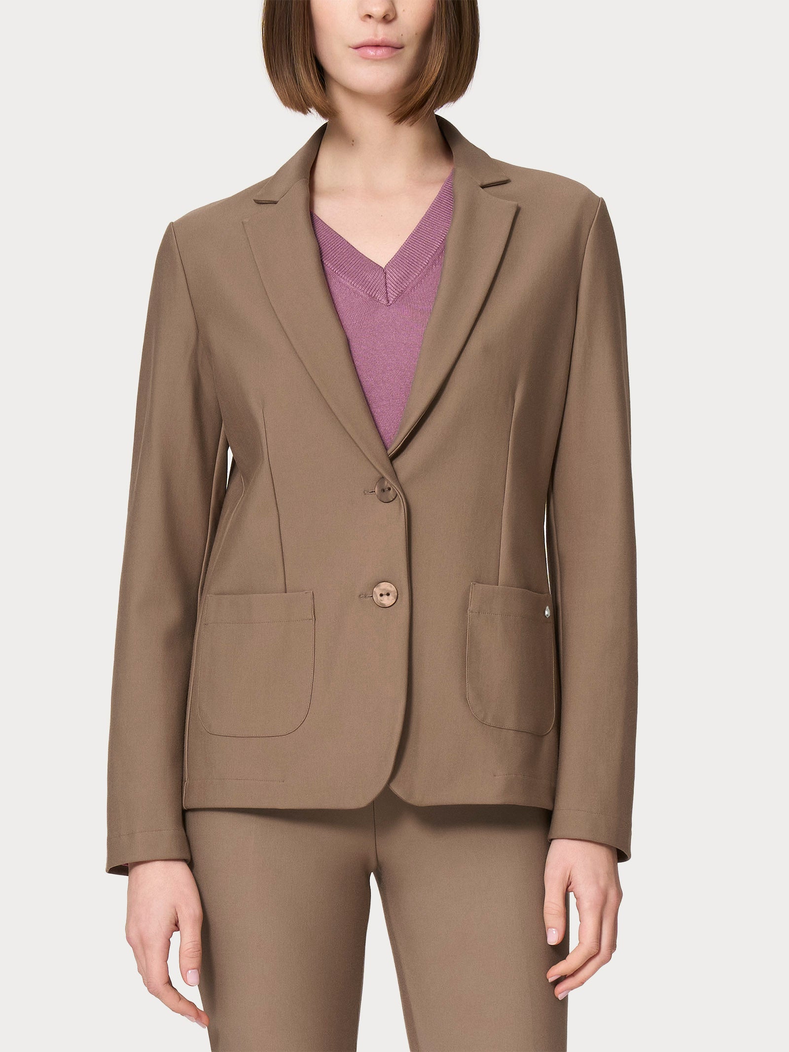 Blazer con due bottoni in Compact Marroni Donna - Ragno