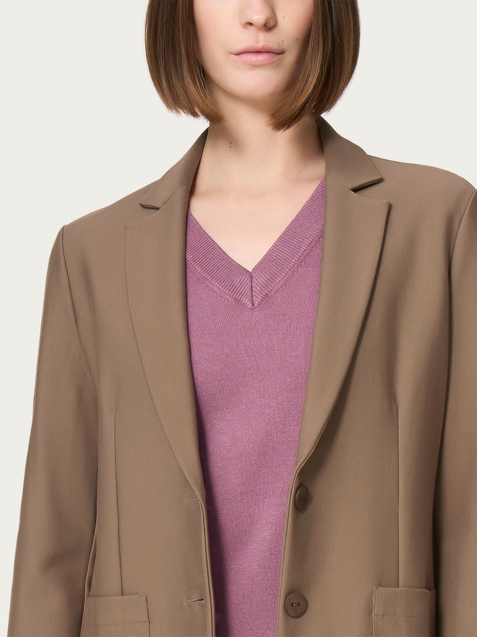 Blazer con due bottoni in Compact Marroni Donna - Ragno