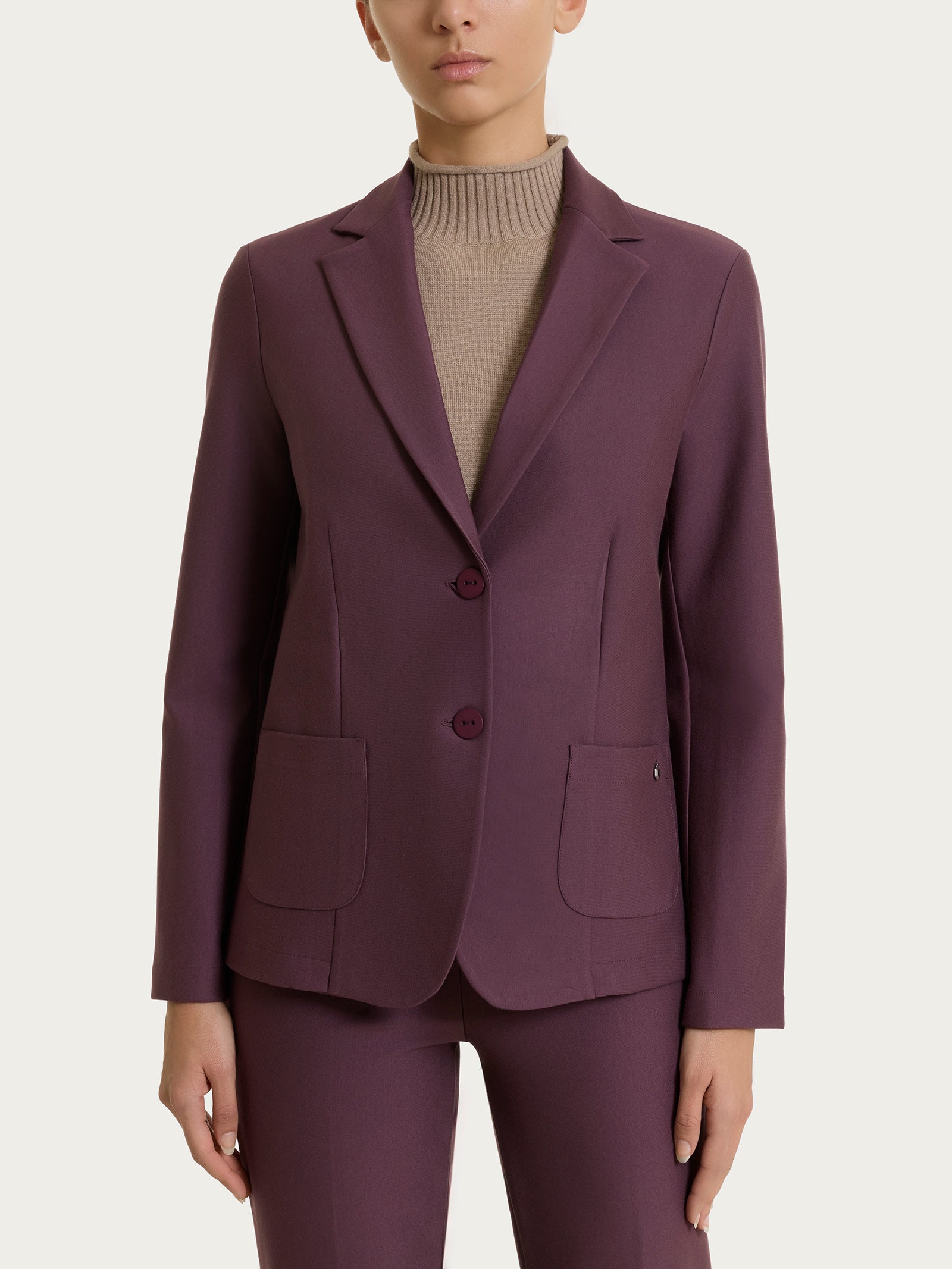 Blazer con due bottoni in Compact Viola Donna - Ragno