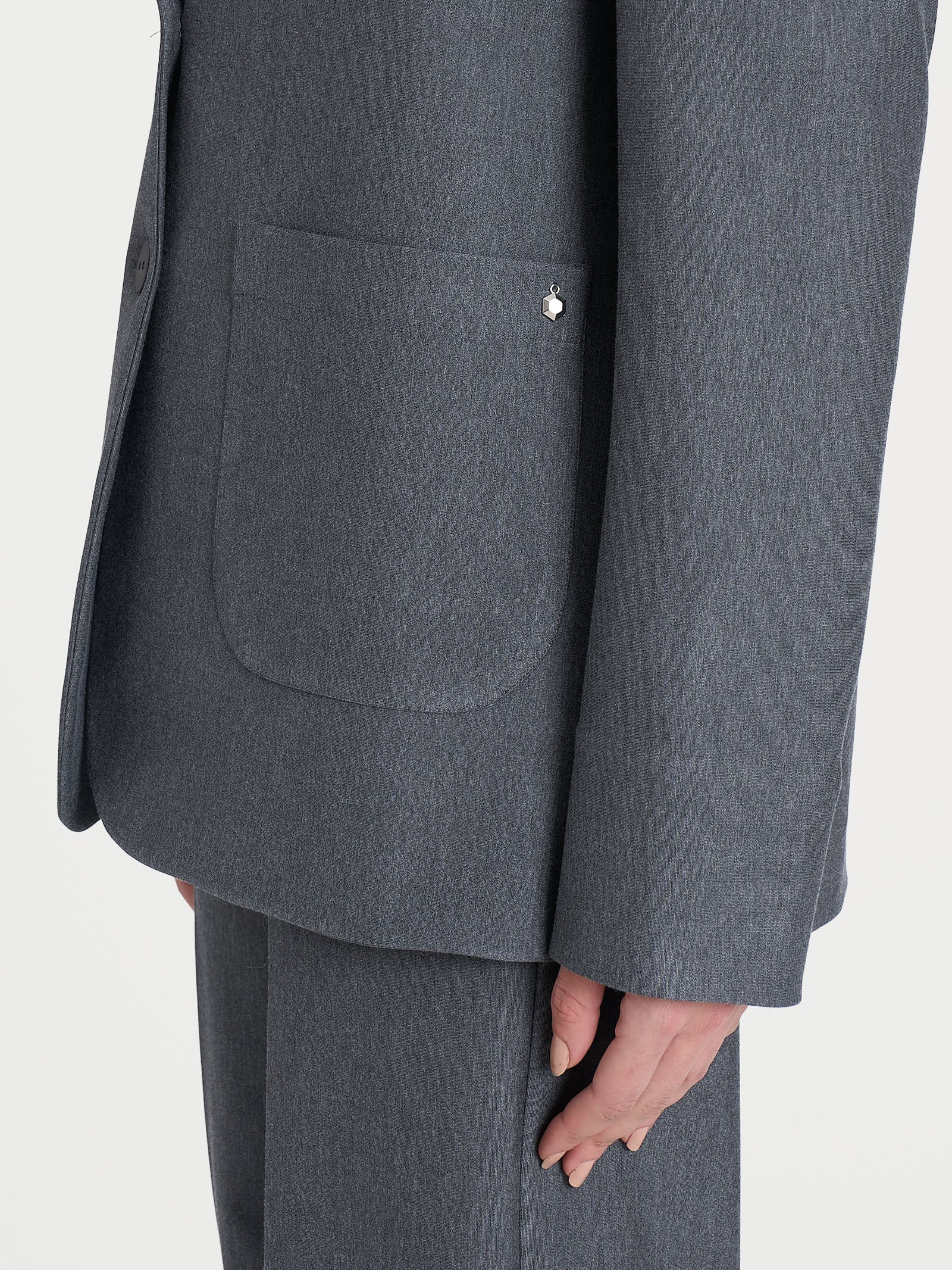 Blazer over con due bottoni in Compact Neri Donna - Ragno