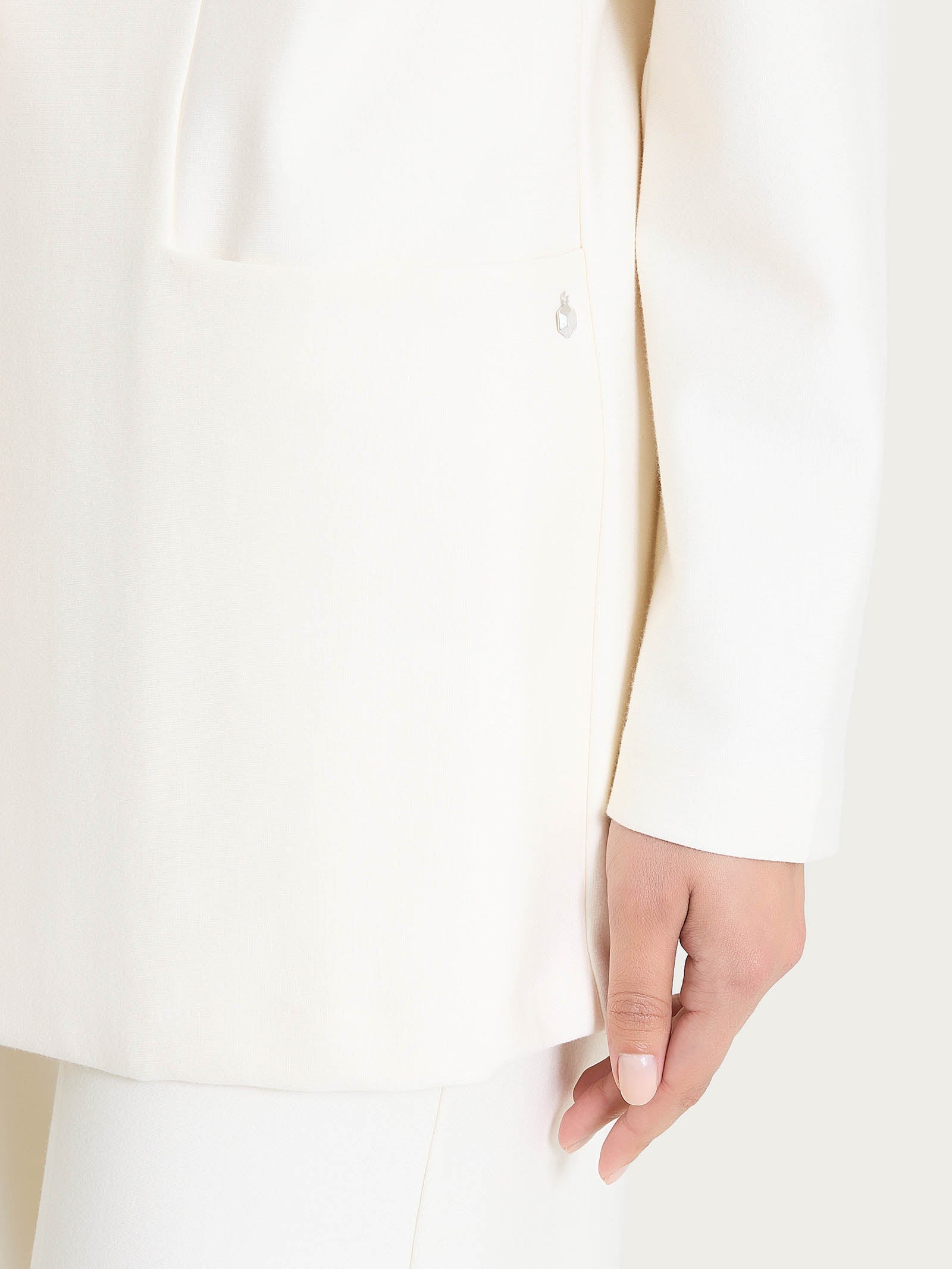 Blazer over destrutturato in tessuto compact Bianchi Donna - Ragno