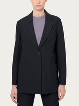 Blazer over con rever a lancia in Compact Neri Donna - Ragno