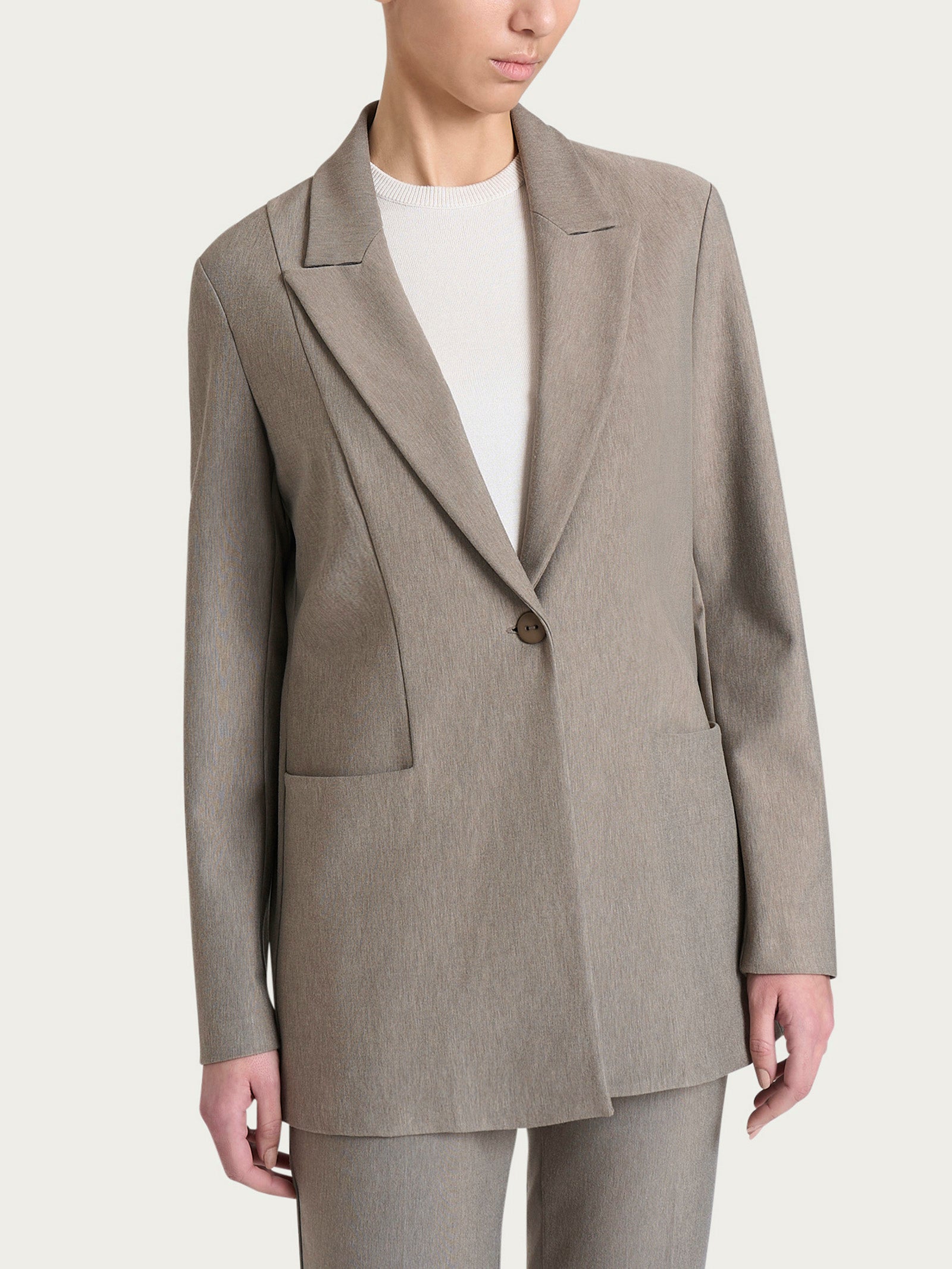 Blazer over con rever a lancia in Compact Grigi Donna - Ragno