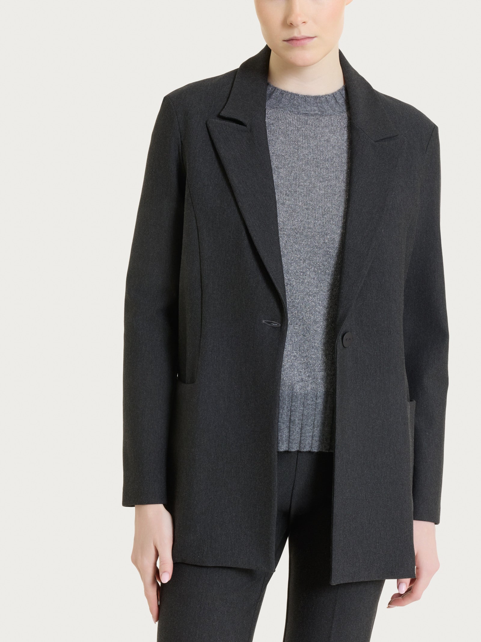 Blazer over con rever a lancia in Compact Neri Donna - Ragno