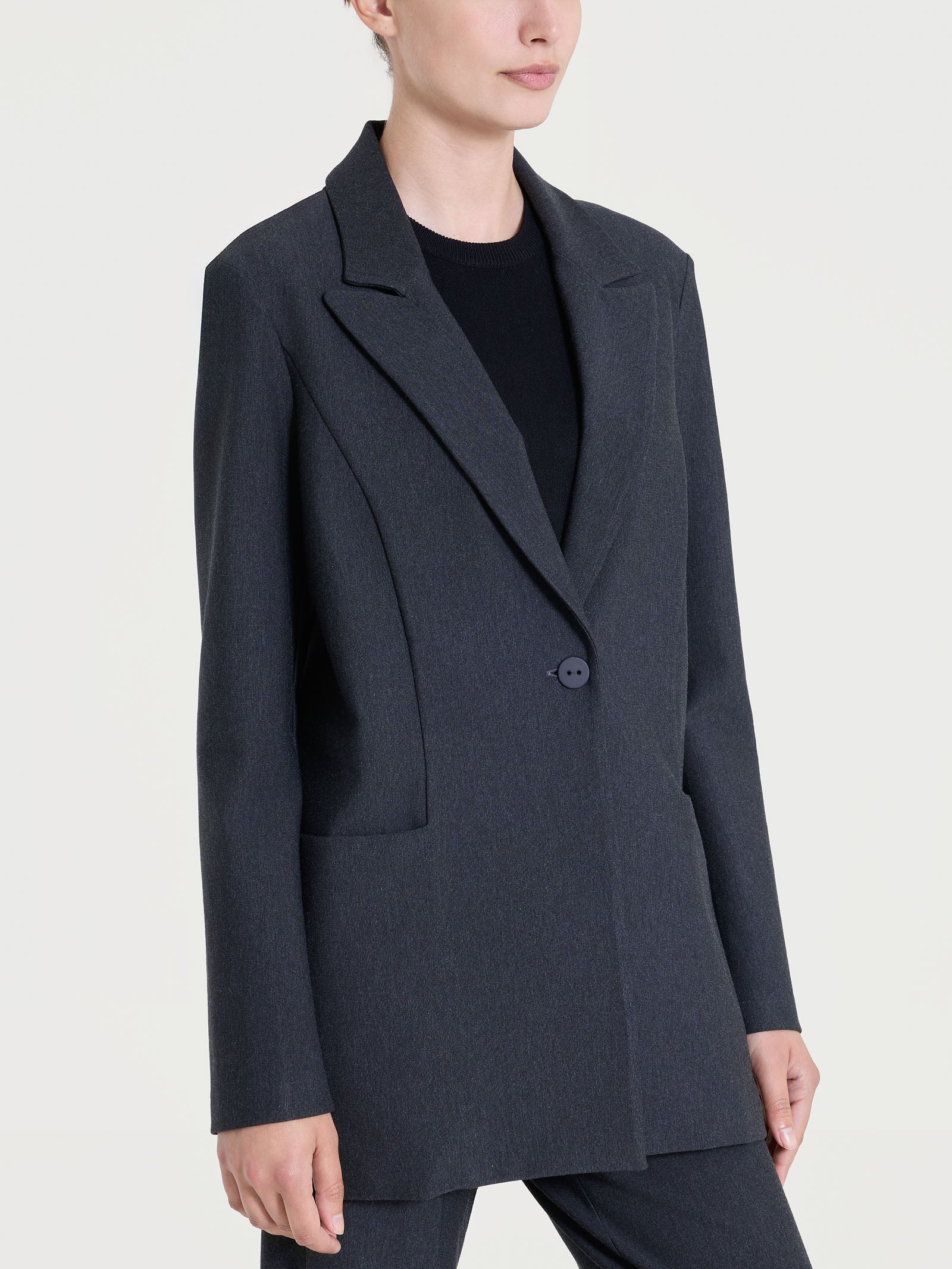 Blazer over destrutturato in tessuto compact Neri Donna - Ragno