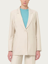 Blazer over destrutturato in tessuto compact Bianchi Donna - Ragno