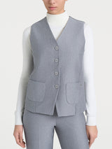 Gilet con quattro bottoni in Compact Neri Donna - Ragno