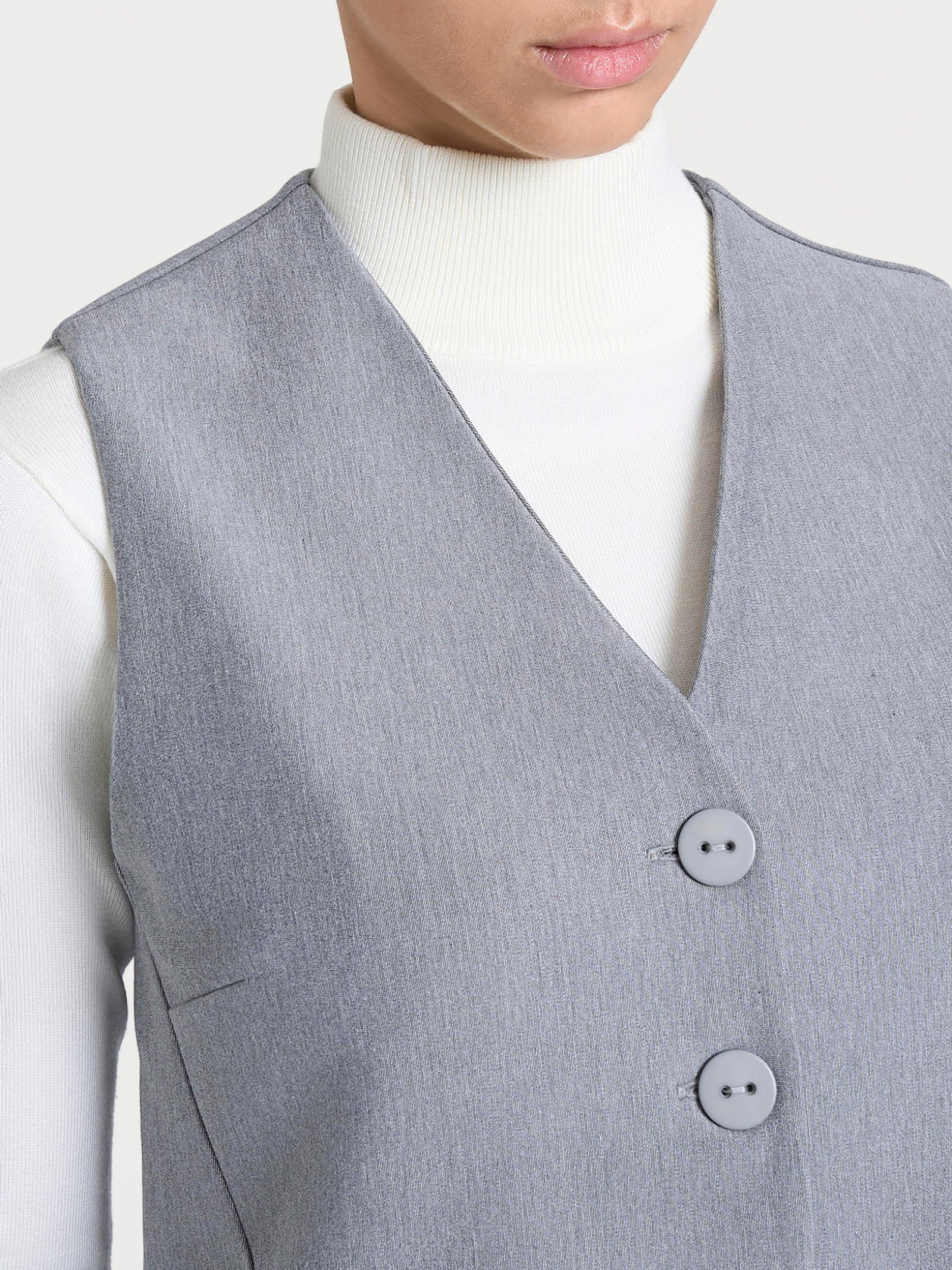 Gilet con quattro bottoni in Compact Neri Donna - Ragno