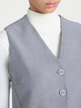 Gilet con quattro bottoni in Compact Neri Donna - Ragno
