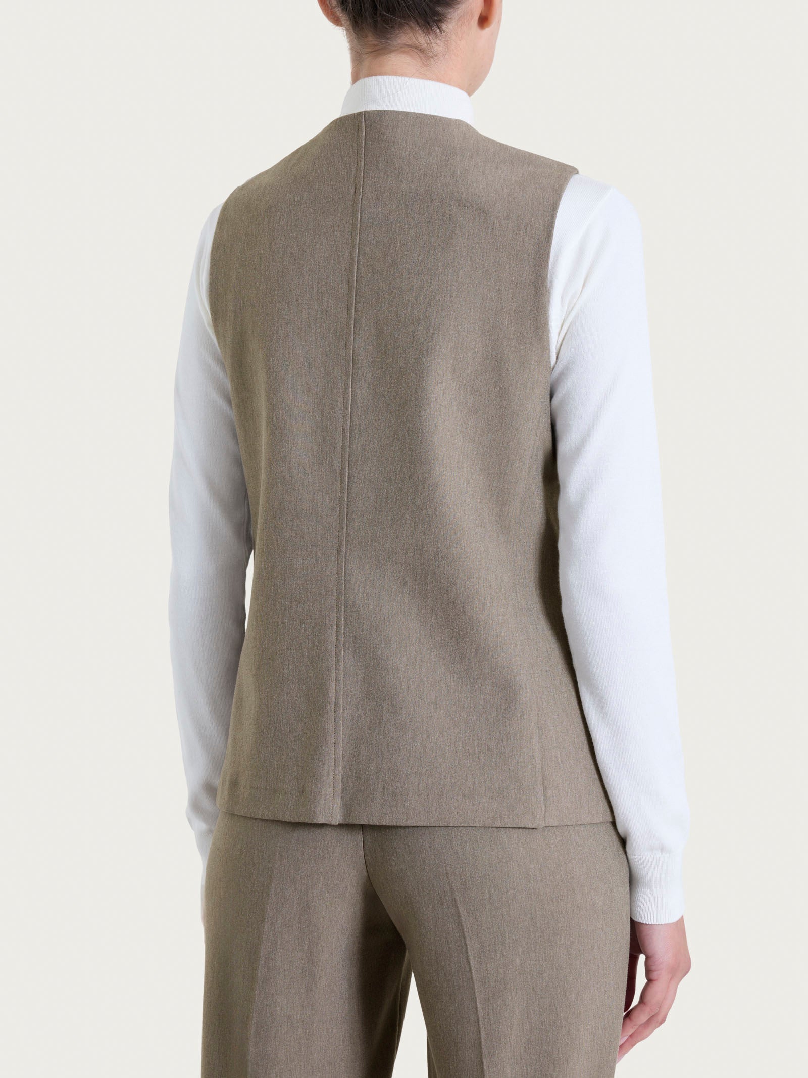 Gilet con quattro bottoni in Compact Grigi Donna - Ragno