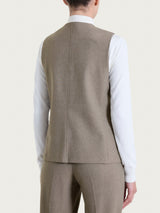 Gilet con quattro bottoni in Compact Grigi Donna - Ragno