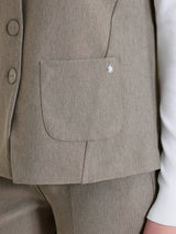 Gilet con quattro bottoni in Compact Grigi Donna - Ragno