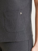 Gilet con quattro bottoni in Compact Neri Donna - Ragno