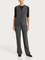 Gilet con quattro bottoni in Compact Neri Donna - Ragno