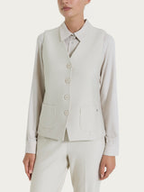 Gilet con quattro bottoni in Compact Bianchi Donna - Ragno