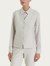 Gilet con quattro bottoni in Compact Bianchi Donna - Ragno