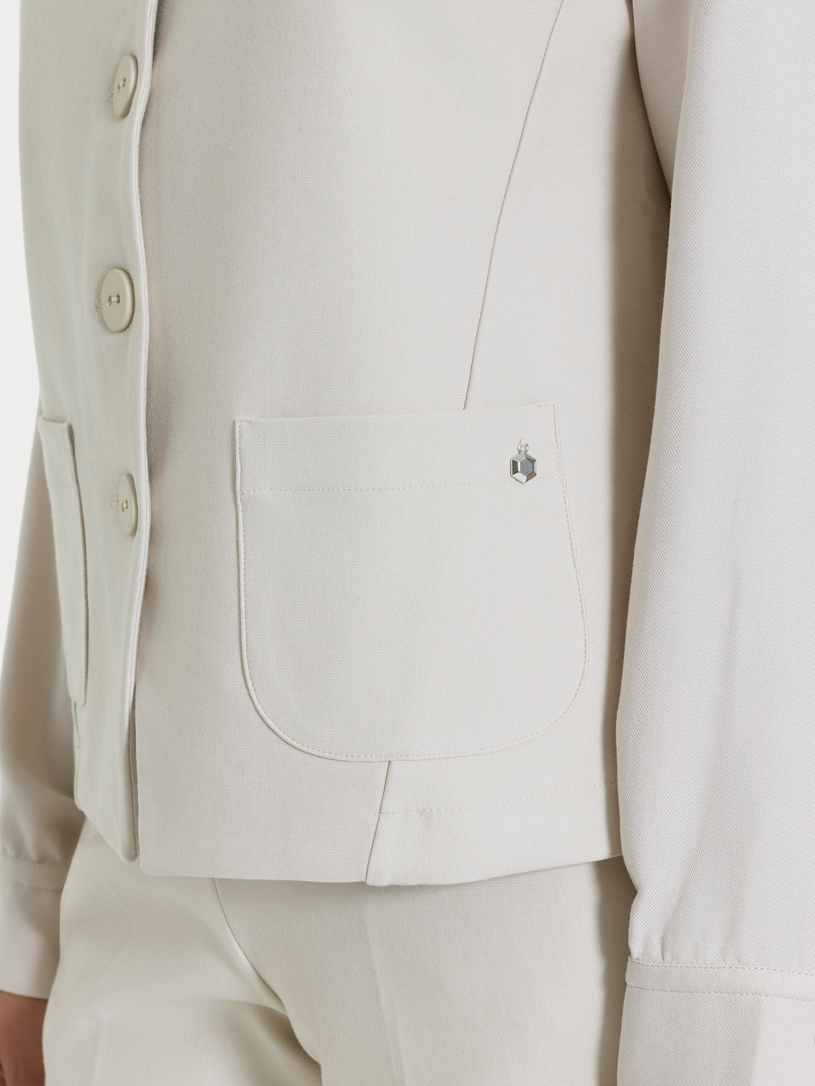 Gilet con quattro bottoni in Compact Bianchi Donna - Ragno