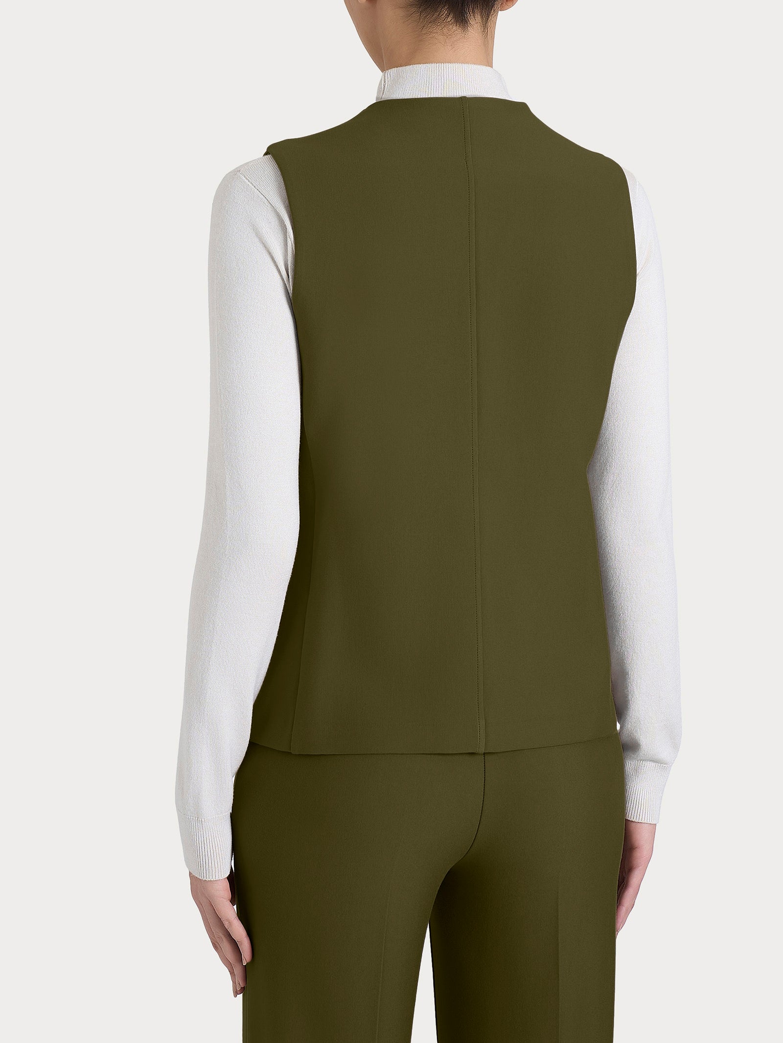 Gilet con quattro bottoni in Compact Verdi Donna - Ragno