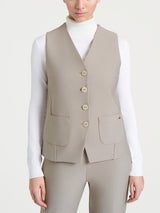 Gilet con quattro bottoni in Compact Grigi Donna - Ragno
