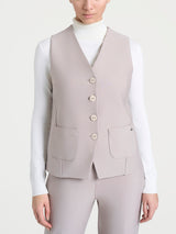 Gilet con quattro bottoni in Compact Grigi Donna - Ragno