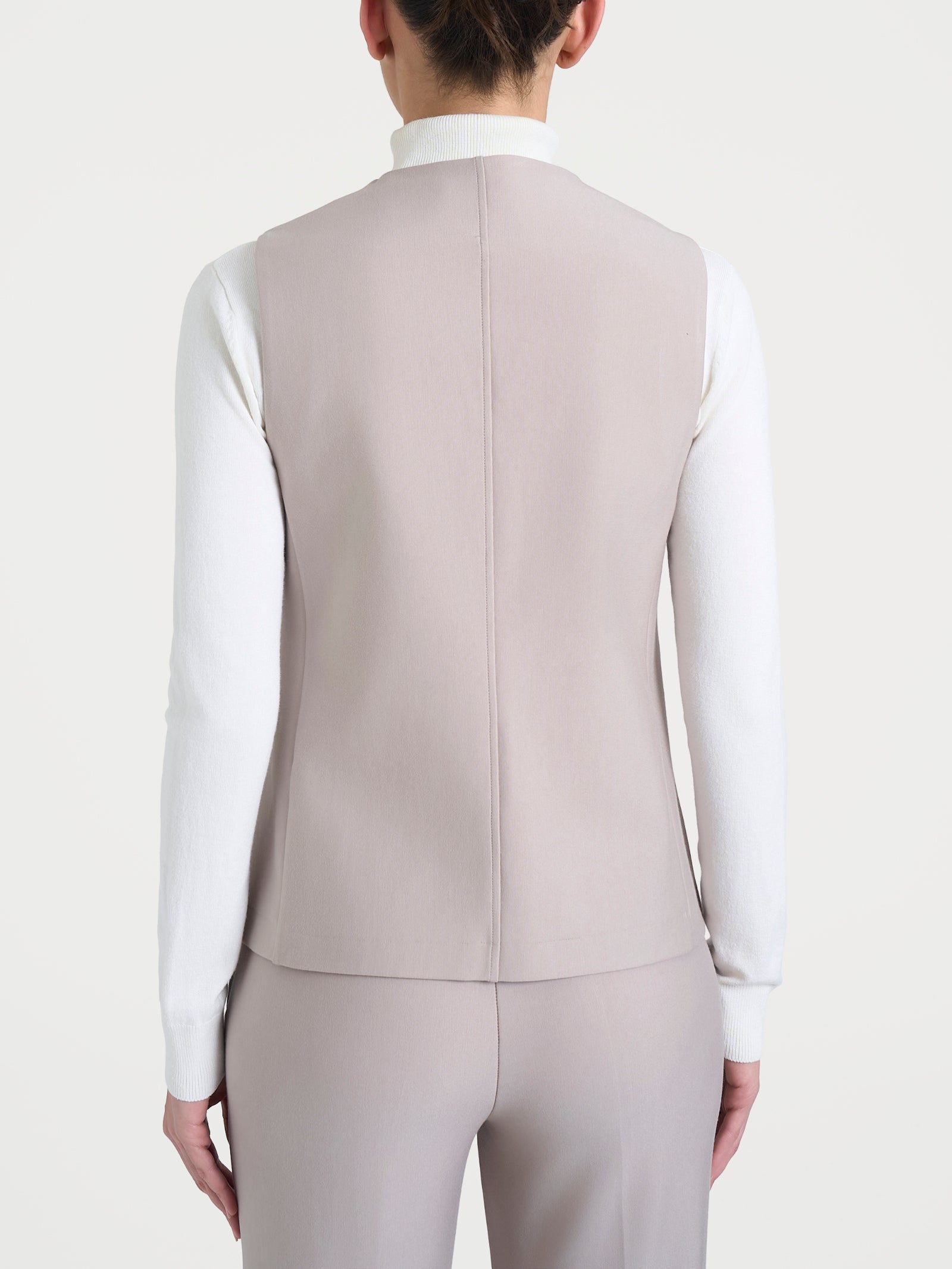 Gilet con quattro bottoni in Compact Grigi Donna - Ragno