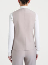 Gilet con quattro bottoni in Compact Grigi Donna - Ragno