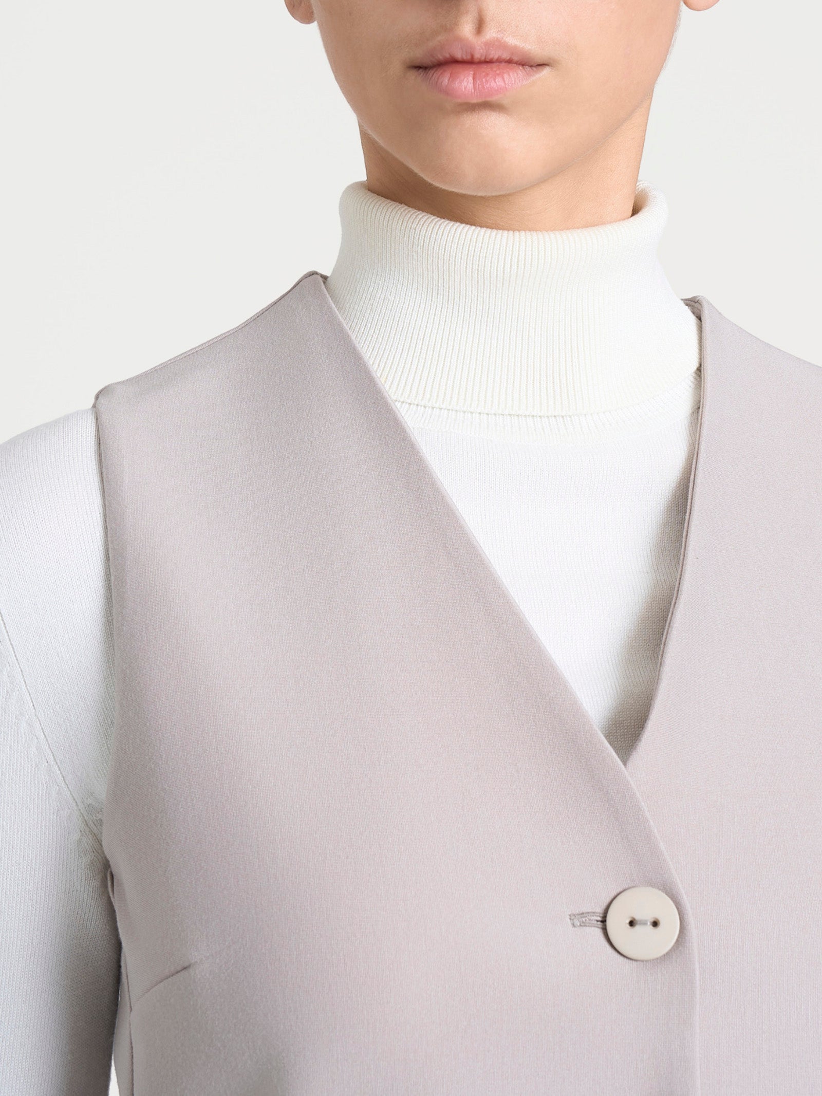 Gilet con quattro bottoni in Compact Grigi Donna - Ragno