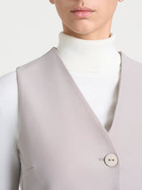 Gilet con quattro bottoni in Compact Grigi Donna - Ragno