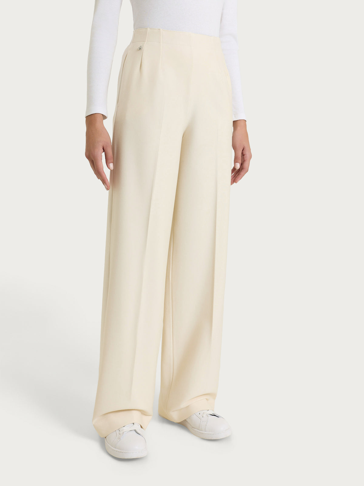 Pantalone ampio con tasche in Compact Bianchi Donna - Ragno